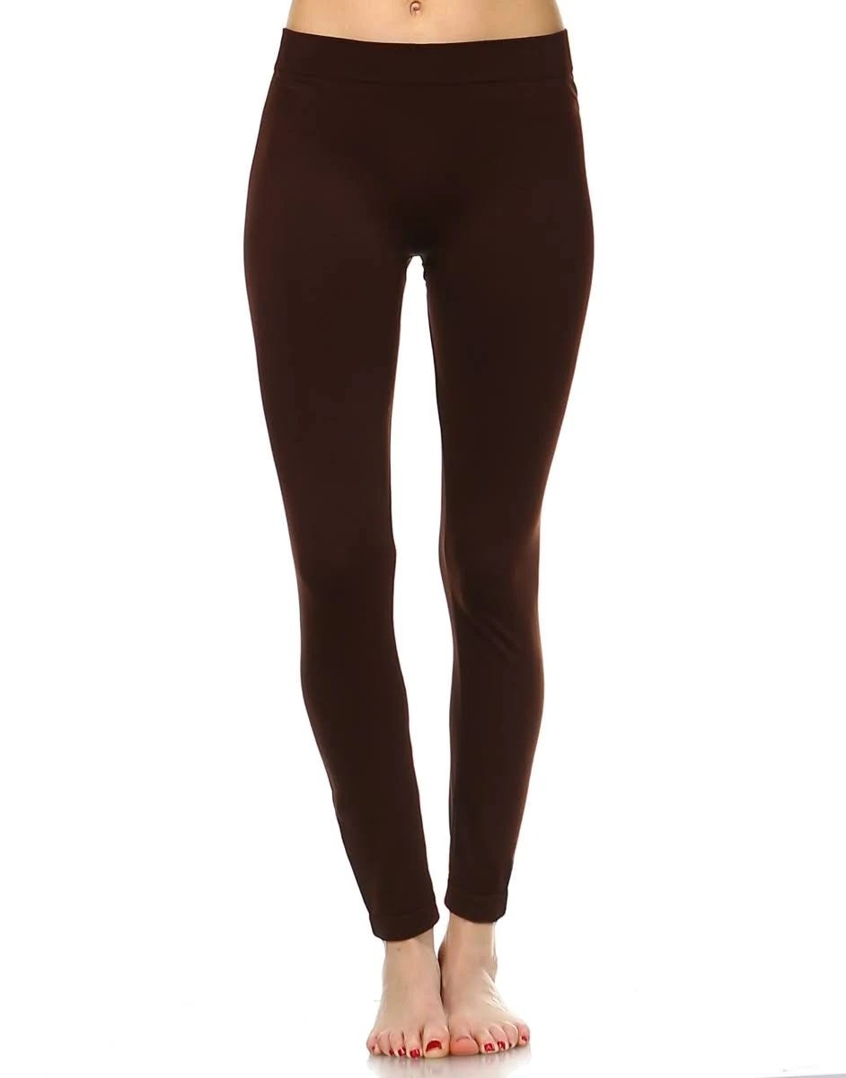 Comfortable, Polyester Light Brown Leggings for Women | Image