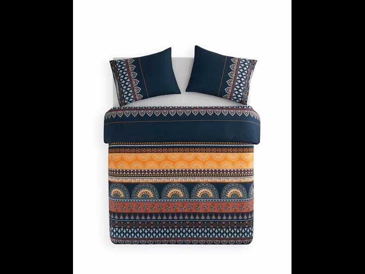 wake-in-cloud-bohemian-comforter-set-orange-navy-blue-boho-chic-mandala-paisley-pattern-printed-soft-1