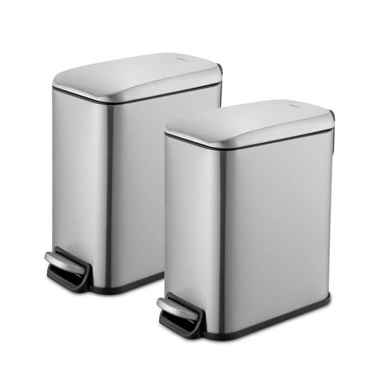 qualiazero-two-1-3-gallon-slim-step-on-trash-can-set-2-pieces-stainless-steel-twin-pack-silver-1