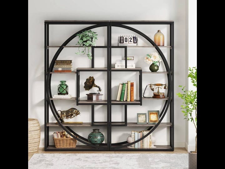 tribesigns-5-tier-70-8-inch-industrial-tall-bookcase-with-8-open-storage-shelf-display-tack-shelving-1