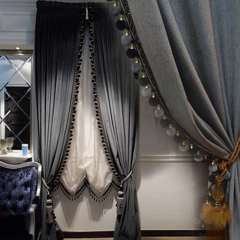 Luxury Blackout Velvet Curtins for Living Room Set (50W×84L) | Image