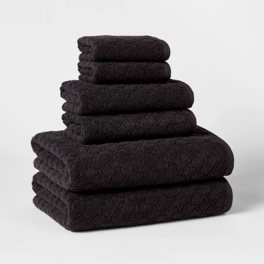 threshold-luxury-black-6-piece-bath-towel-set-100-pure-cotton-soft-textured-1