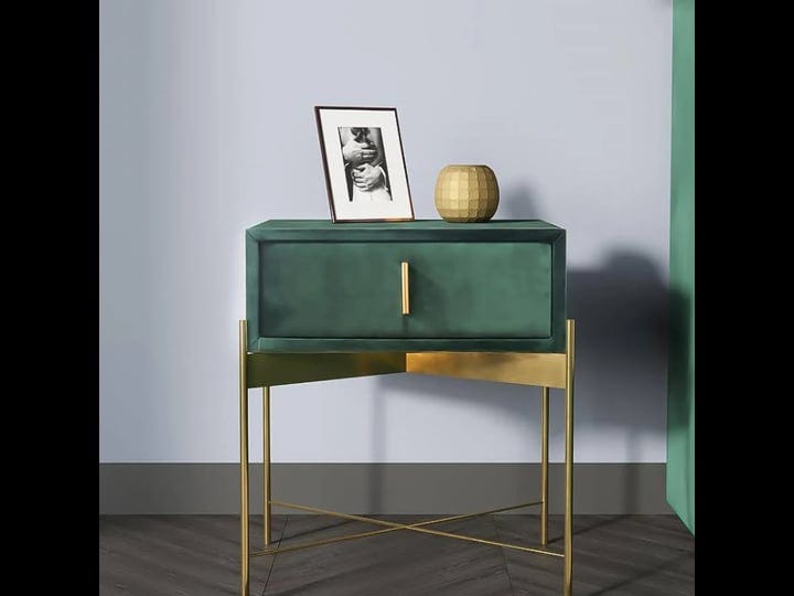 green-bedroom-nightstand-with-drawer-velvet-upholstered-and-stainless-steel-base-1