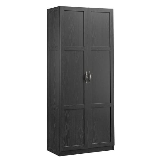 sauder-select-4-shelf-engineered-wood-storage-cabinet-in-black-1