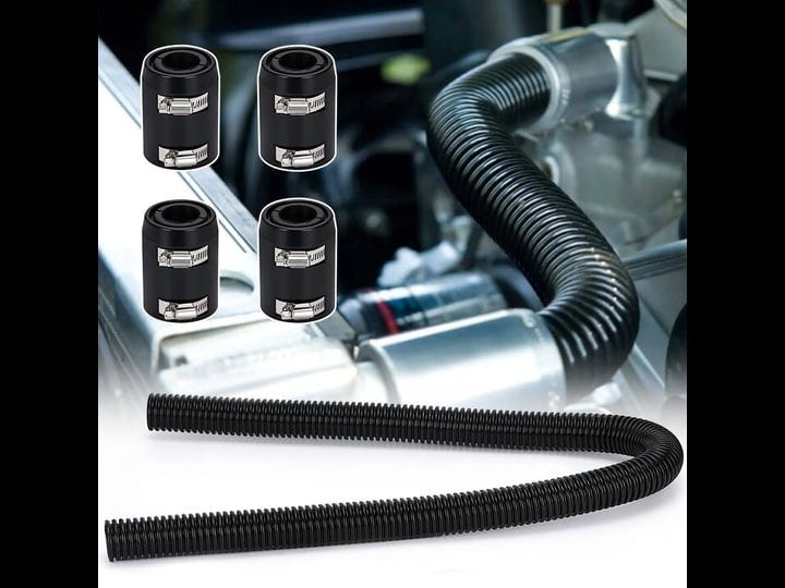 hypertune-universal-48-stainless-steel-radiator-flexible-coolant-water-hose-kit-w-cap-clamp-1-25-1-5-1