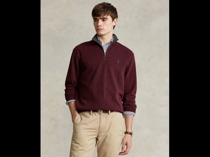 polo-ralph-lauren-mens-sweater-red-size-xs-quarter-zip-collar-pullover-1