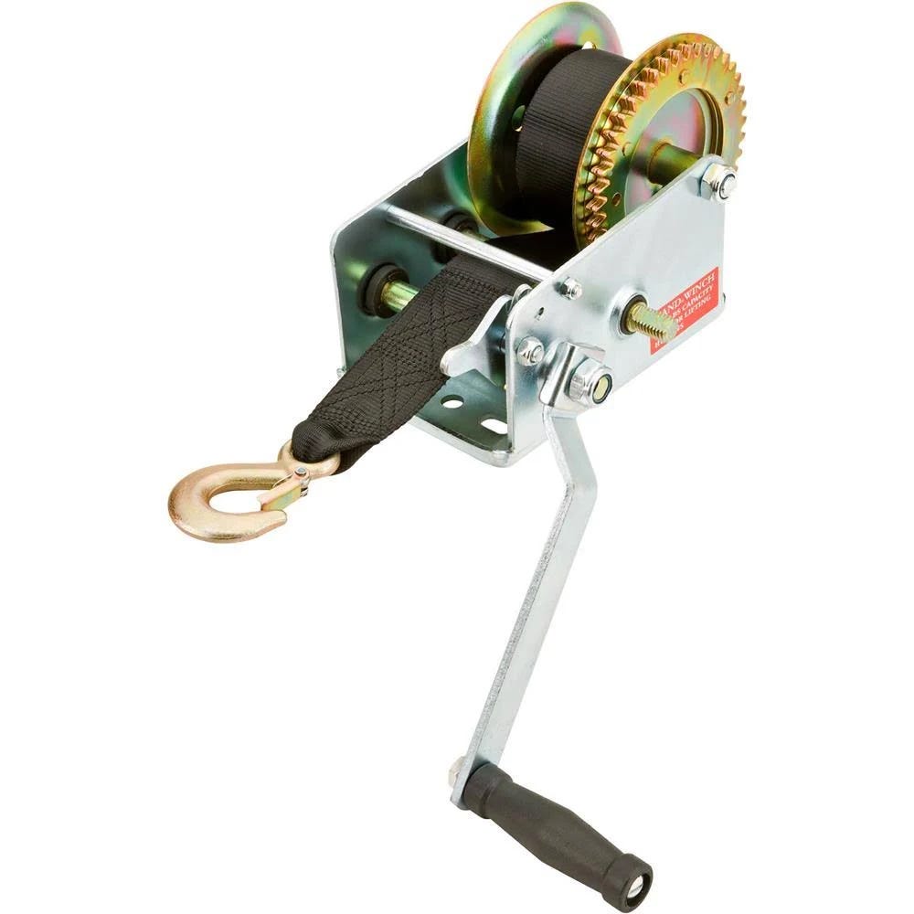 Grizzly T26858 2000lb Trailer Winch with Nylon Strap | Image