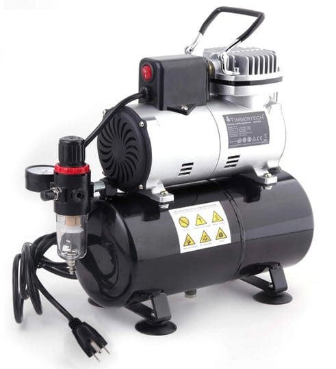 timbertech-upgraded-airbrush-single-piston-oil-free-mini-compressor-abpst08-with-cooling-fan-3l-tank-1