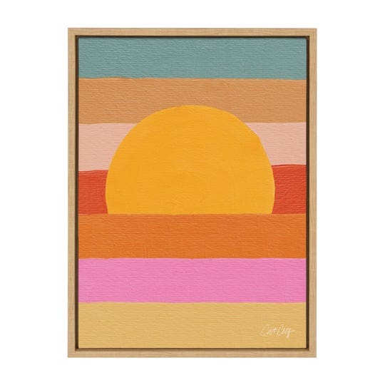 kate-and-laurel-sylvie-sunset-waves-framed-canvas-wall-art-by-cat-coquillette-18x24-natural-colorful-1