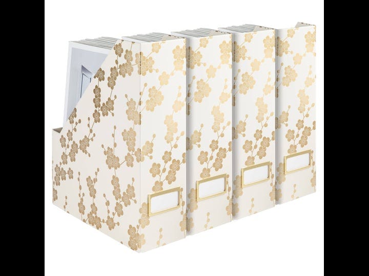 blu-monaco-decorative-foldable-magazine-storage-boxes-for-desk-set-of-4-with-gold-floral-pattern-and-1