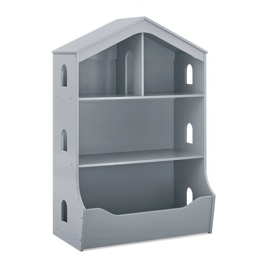 delta-children-playhouse-bookcase-with-toy-storage-grey-1