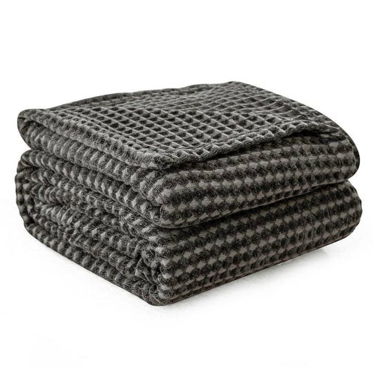 fluffy-chenille-blanket-waffle-weave-dark-grey-104x96-1