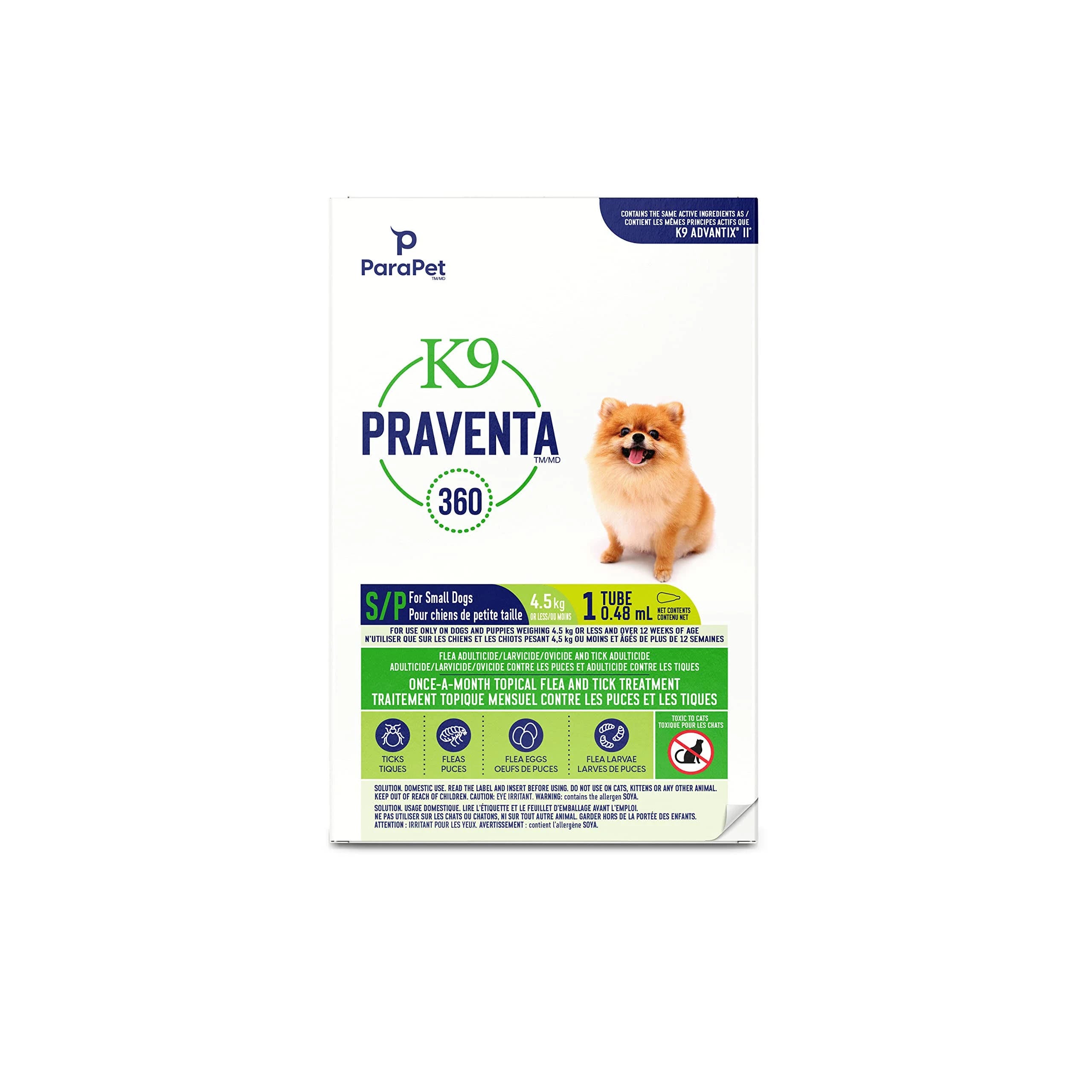 K9 Praventa 360: Fast-Acting, Long-Lasting Flea and Tick Prevention for Small Dogs | Image