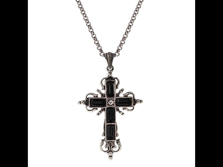 symbols-of-faith-octagon-crystal-cross-pendant-necklace-18-black-1