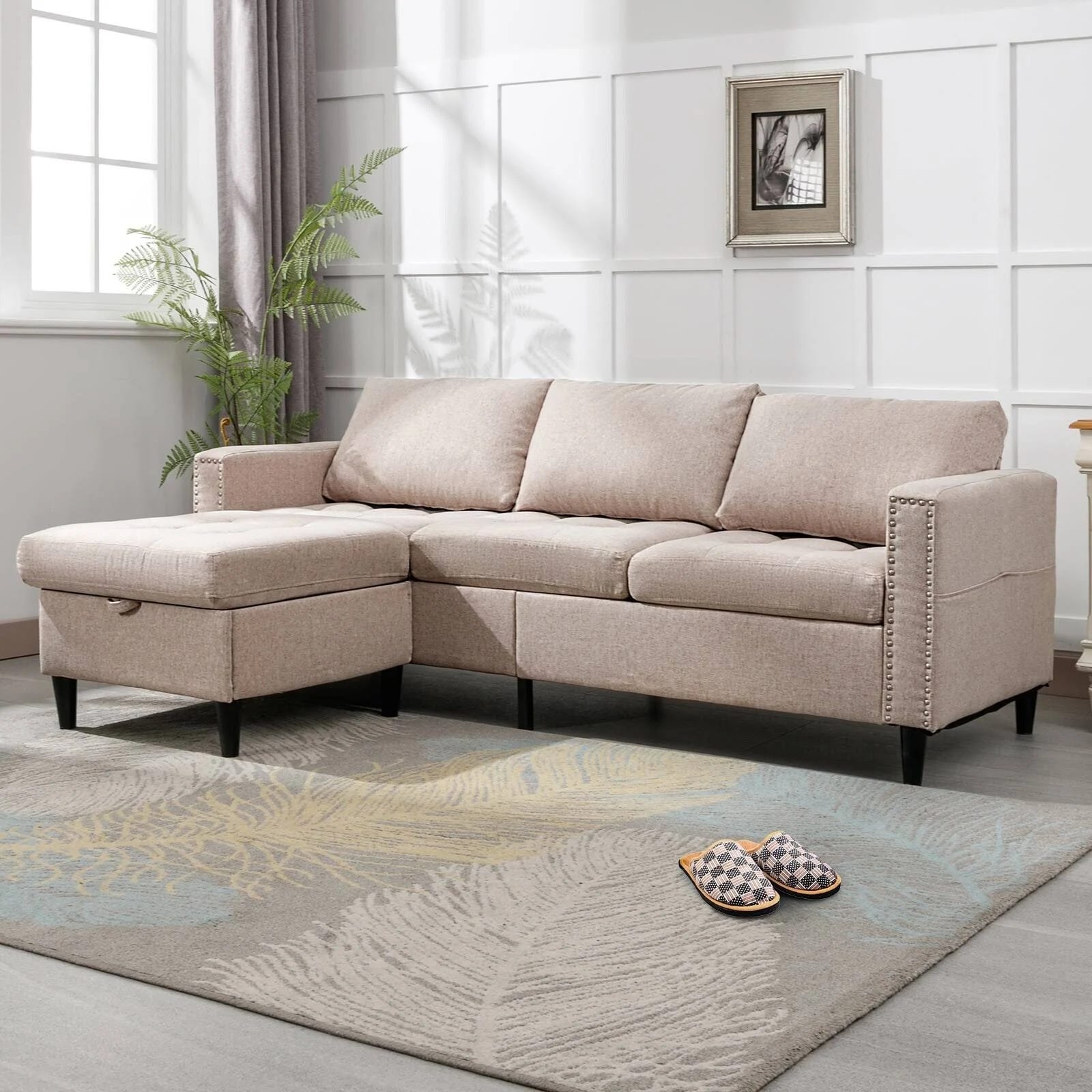 Miox Seat Multi-Functional Sofa with L-Shaped & Storage Ottoman | Image