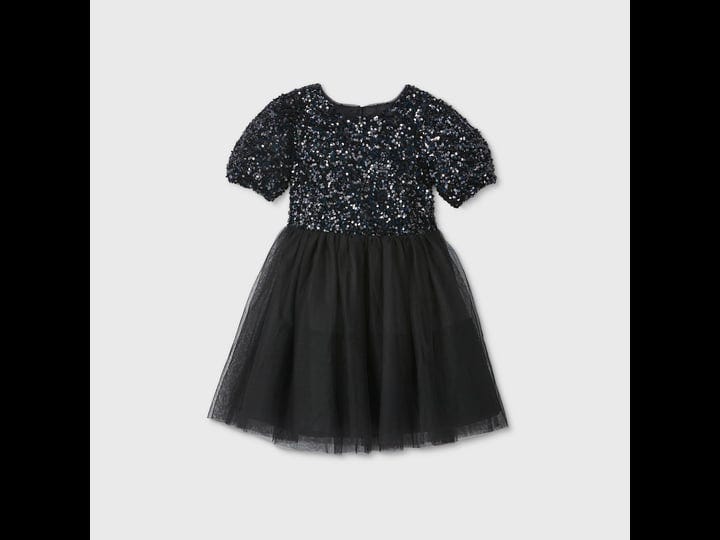 girls-puff-sleeve-sequin-tulle-dress-cat-jack-black-xs-girls-1