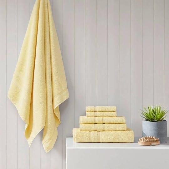 coolarea-6-piece-bathroom-towel-set-100-turkish-cotton-super-soft-quick-dry-towel-set-yellow-1