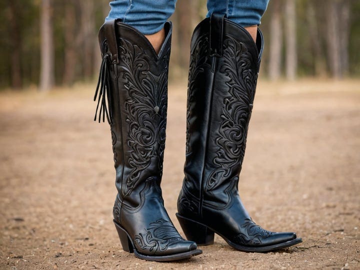Knee-High-Cowboy-Boots-Black-2