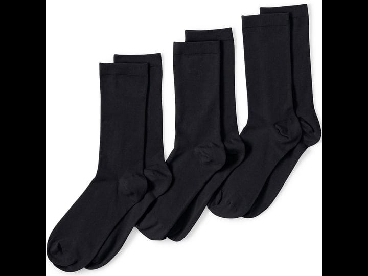 lands-end-womens-3-pack-seamless-toe-solid-crew-socks-small-black-1