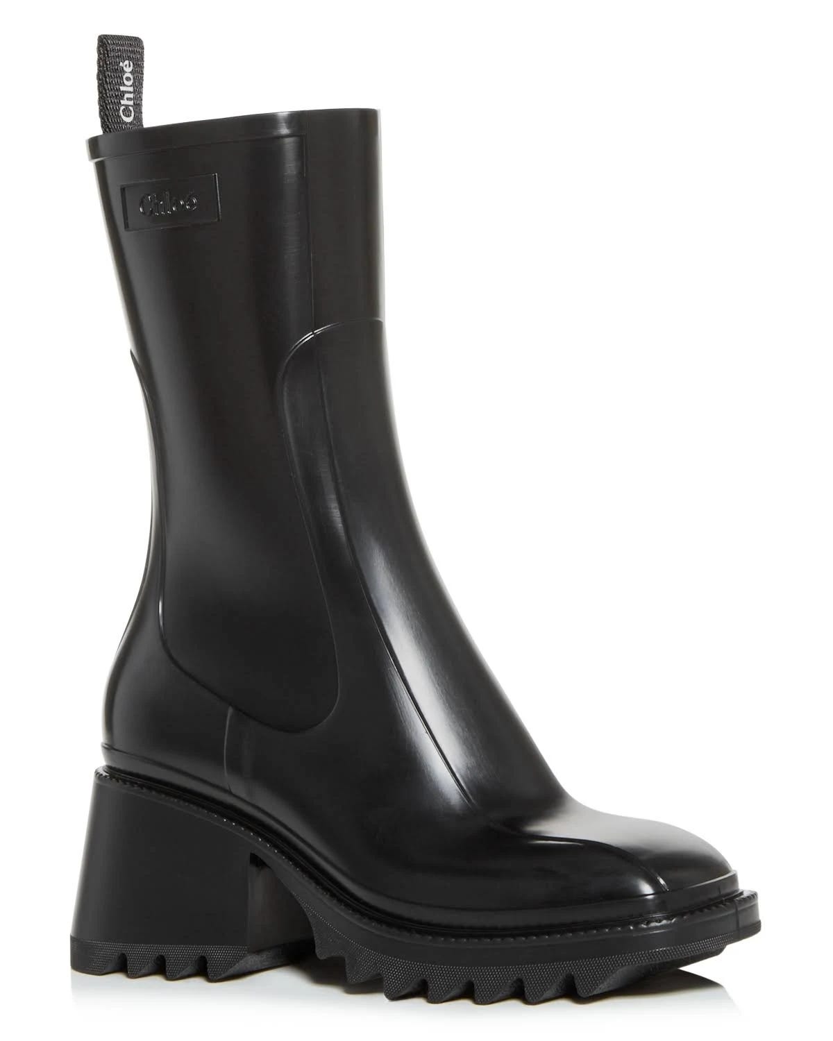 Chloé Black PVC Betty Rain Boots: Stylish, Durable, and Comfortable | Image