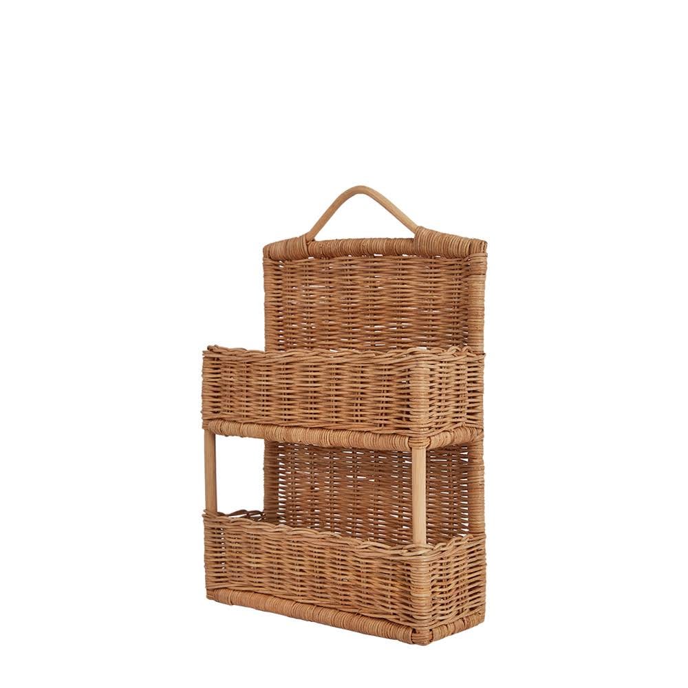 Rattan Hello Hanging Shelf: Natural, Handmade Storage Solution | Image