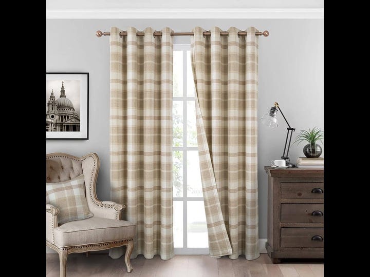 always4u-beige-plaid-curtains-grommet-woolen-look-modern-living-room-bedroom-home-decoration-check-d-1