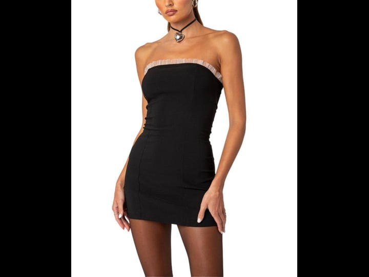 edikted-womens-marcy-mini-dress-black-size-m-1