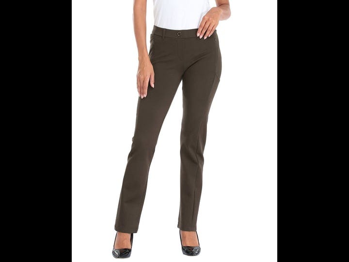 hde-yoga-dress-pants-for-women-straight-leg-pull-on-pants-with-8-pockets-brown-s-regular-womens-size-1