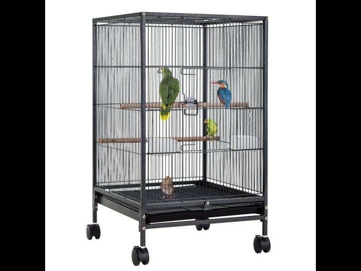 bestpet-35-inch-53-inch-wrought-iron-bird-cage-with-play-open-top-and-rolling-standlarge-parrot-cage-1
