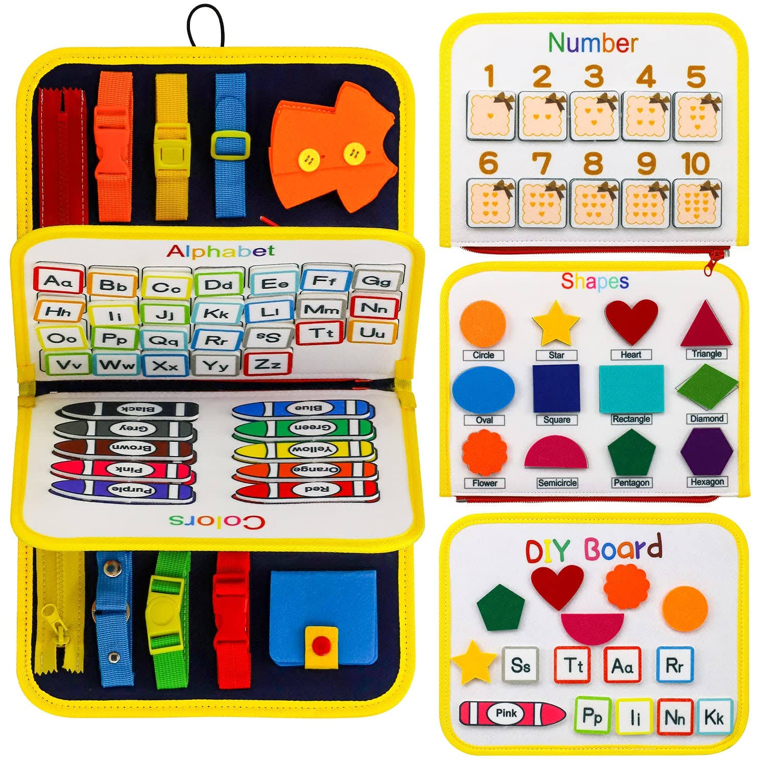 Upgraded Montessori Busy Board for Toddlers with Colorful Learning Activities | Image