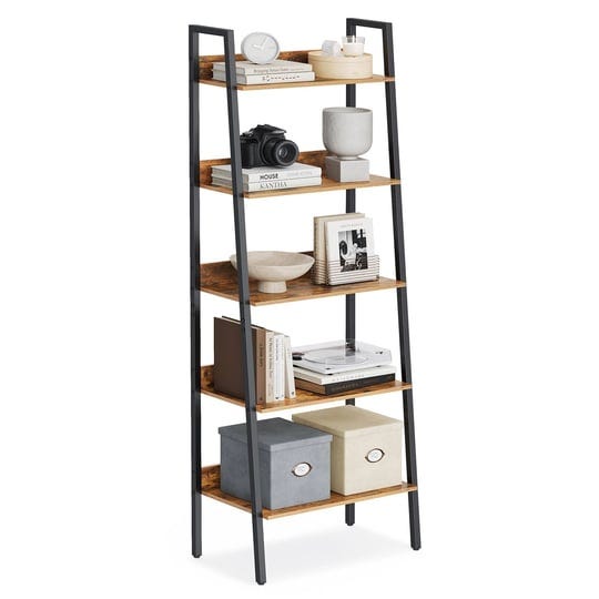 vasagle-brown-black-5-tier-storage-ladder-shelf-1