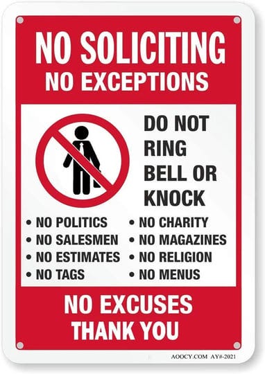 no-soliciting-sign-funny-decor-for-house-door-office-business-yardmetal-aluminum-rust-free-no-excuse-1