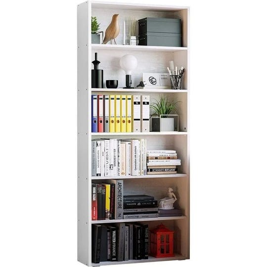 bookshelves-and-bookcases-floor-standing-6-tier-display-storage-rack-70-in-1-pack-industrial-white-1