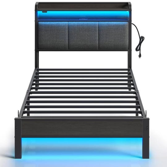 rolanstar-bed-frame-twin-size-with-charging-station-and-led-lights-upholstered-headboard-with-storag-1