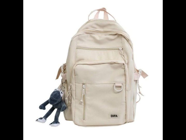 double-deck-waterproof-school-backpack-white-with-frog-1
