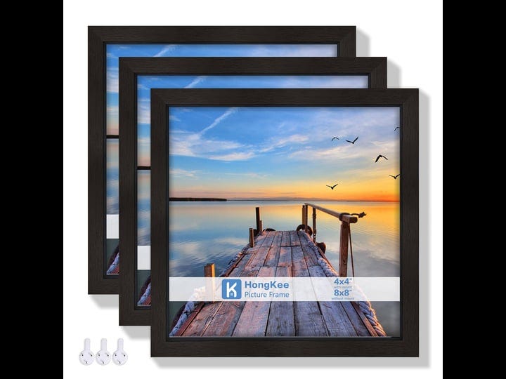 hongkee-8x8-picture-frames-with-real-glass-black-wooden-square-photo-frame-set-of-3-displays-4x4-pic-1