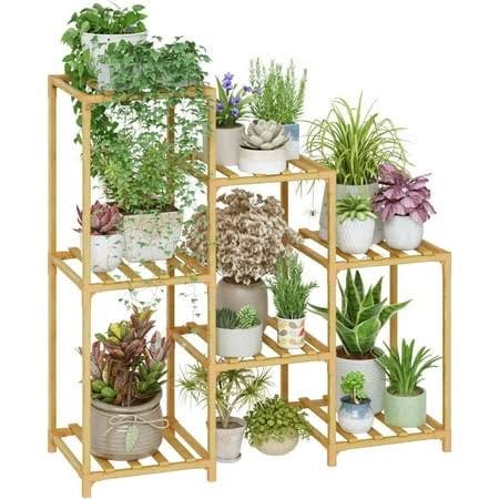 Indoor Bamboo Plant Stand with 3 Tiers | Image