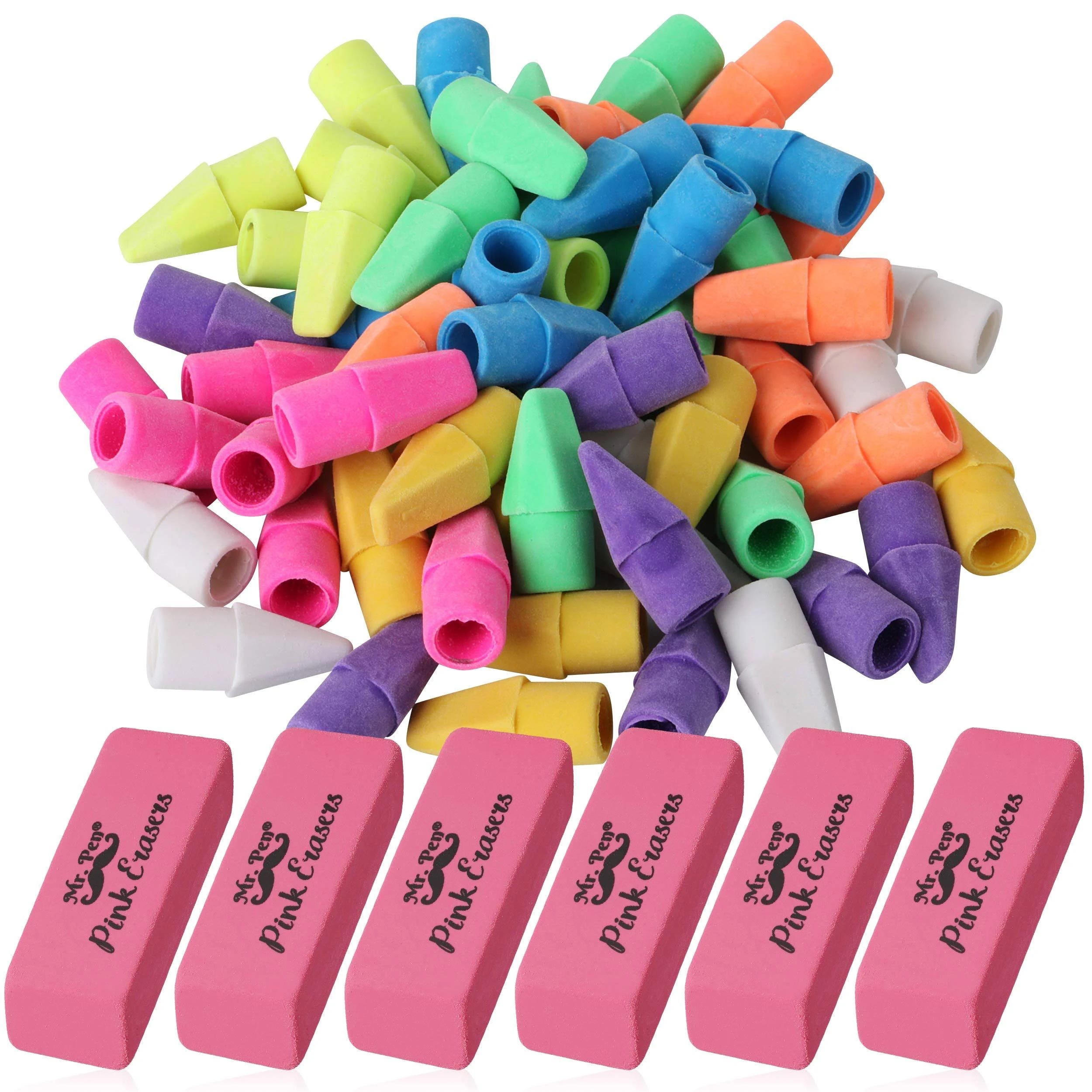 Colorful Pencil Eraser Set - Latex-Free Erasers for School and Home Use | Image