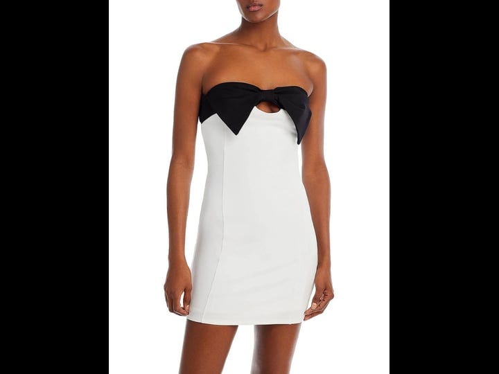 fore-womens-strapless-bow-mini-dress-white-size-s-white-black-1