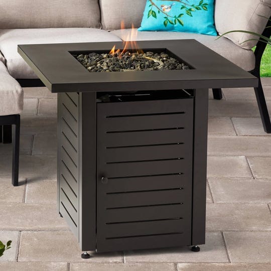 mainstays-28-square-50000-btu-propane-gas-fire-pit-table-with-lava-rocks-metal-lid-and-protective-co-1