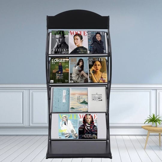 4-layer-floor-standing-magazine-rack-black-book-display-stand-25-5911-8157-48in-1