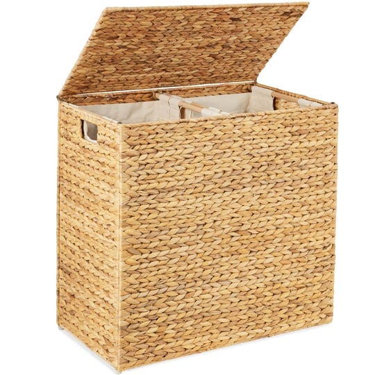 best-choice-products-large-natural-water-hyacinth-double-laundry-hamper-basket-w-2-liner-bags-handle-1