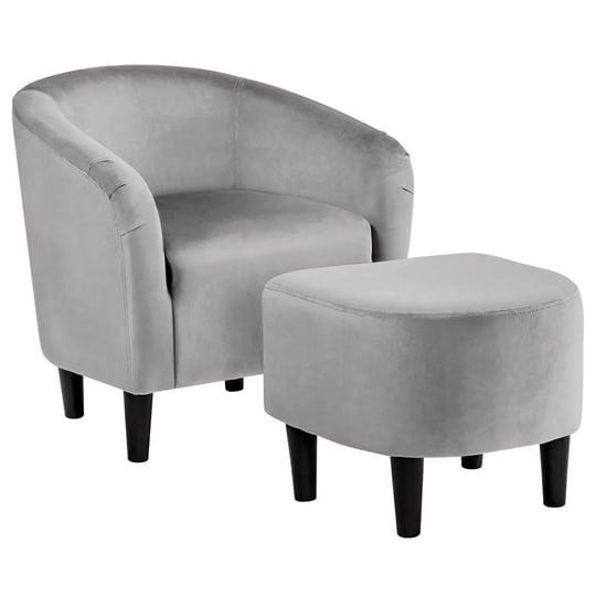 easyfashion-velvet-club-accent-chair-and-ottoman-set-gray-1