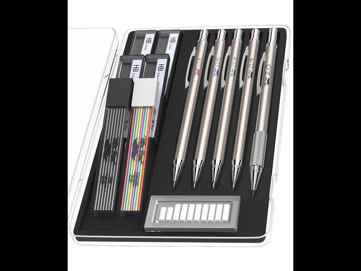 mr-pen-metal-mechanical-pencil-set-with-lead-and-eraser-refills-5-sizes-0-3-0-5-0-7-0-9-2mm-drafting-1