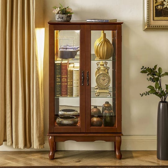 cabinet-with-adjustable-shelves-and-tempered-glass-doors-walnut-1