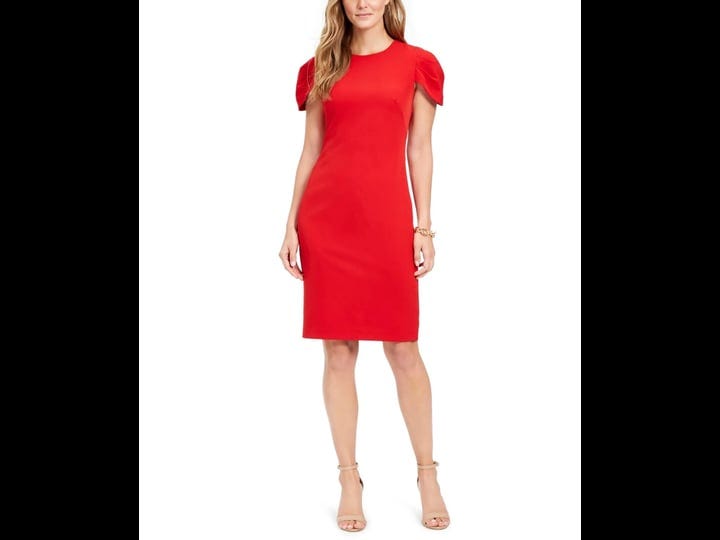 vince-camuto-womens-cap-sleeve-sheath-dress-red-size-11