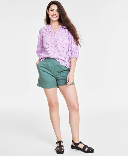 on-34th-womens-solid-eyelet-puff-sleeve-blouse-created-for-macys-calla-lilac-size-xs-1