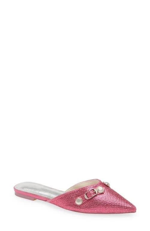 Fuchsia Rhinestone Embellished Mule Shoes | Image