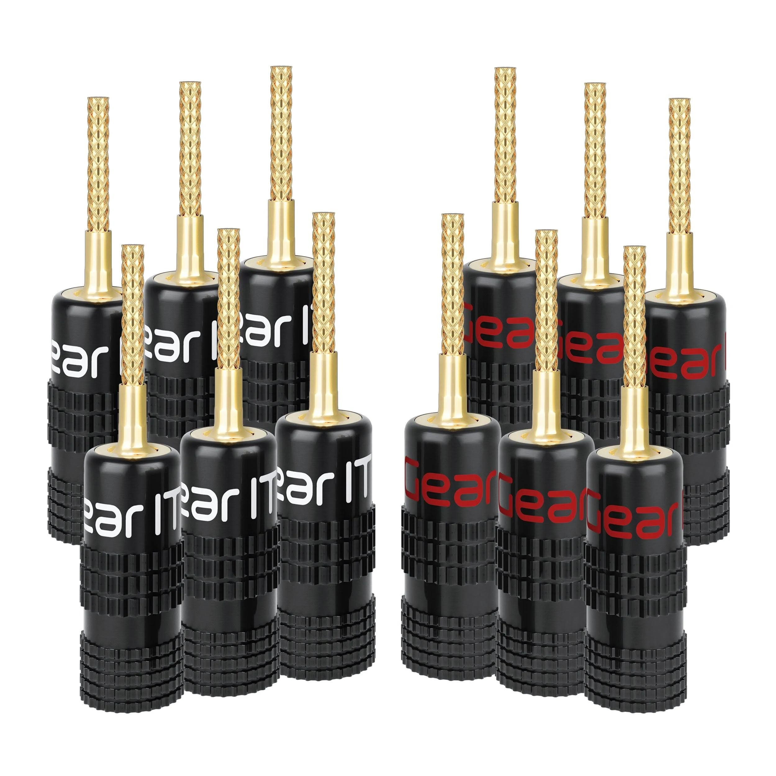 GearIT Flex Pin Gold-Plated Speaker Wire Connectors | Image