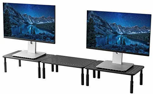 Dual Monitor Stand with Adjustable Height for Laptop, Printer, and Devices | Image